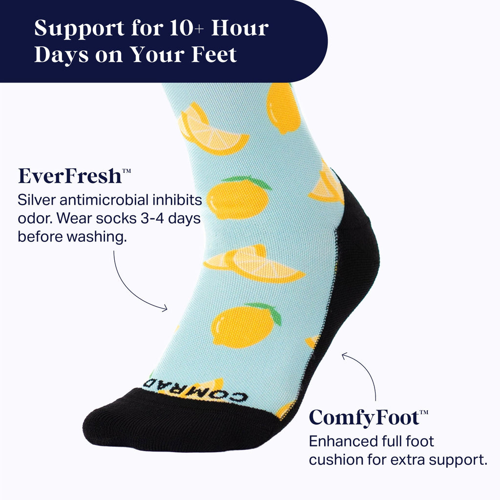 Cute Compression Socks - Lemon Print