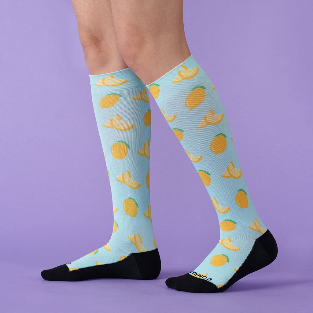 Cute Compression Socks - Lemon Print