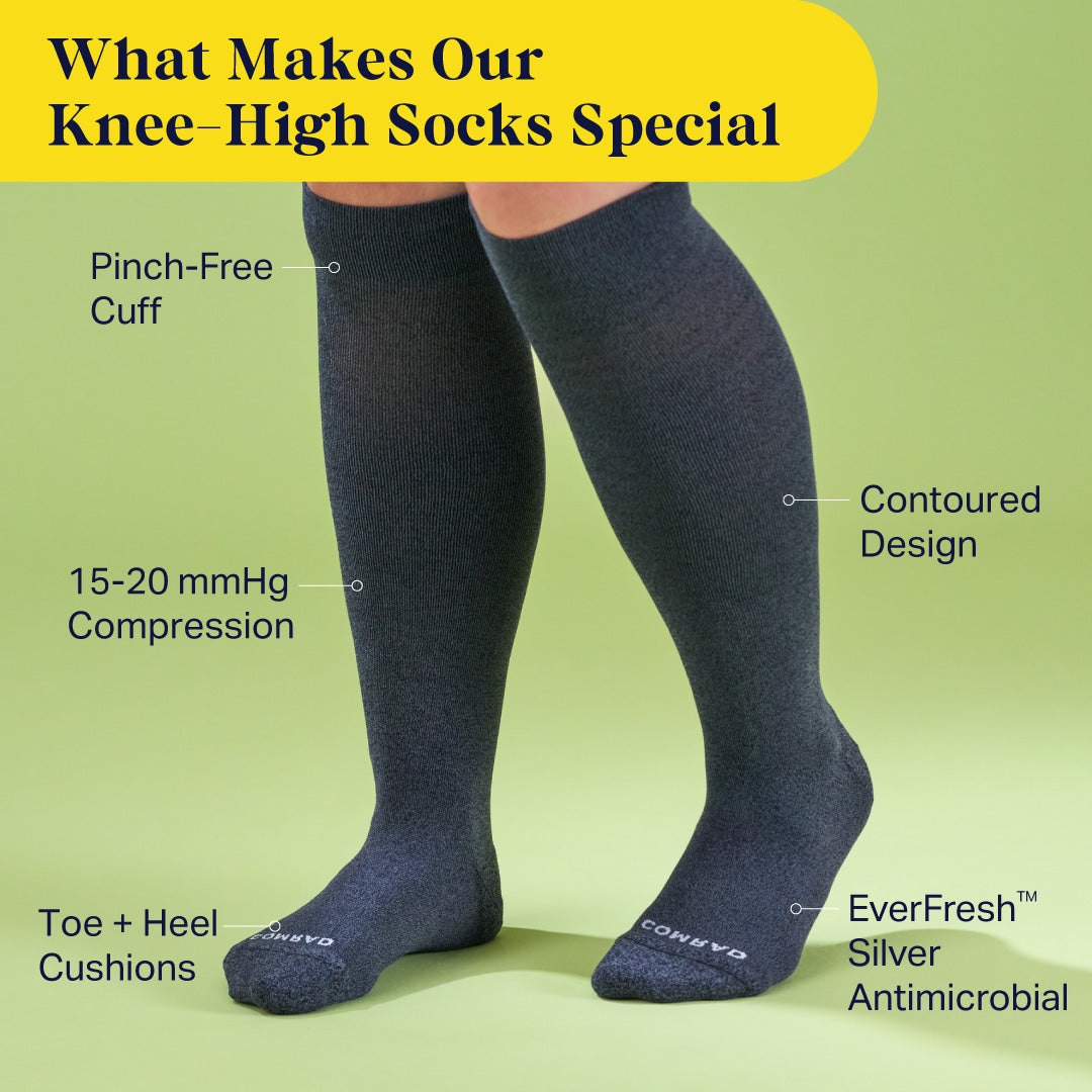 Knee-High Compression Socks - Dark Grey Solid