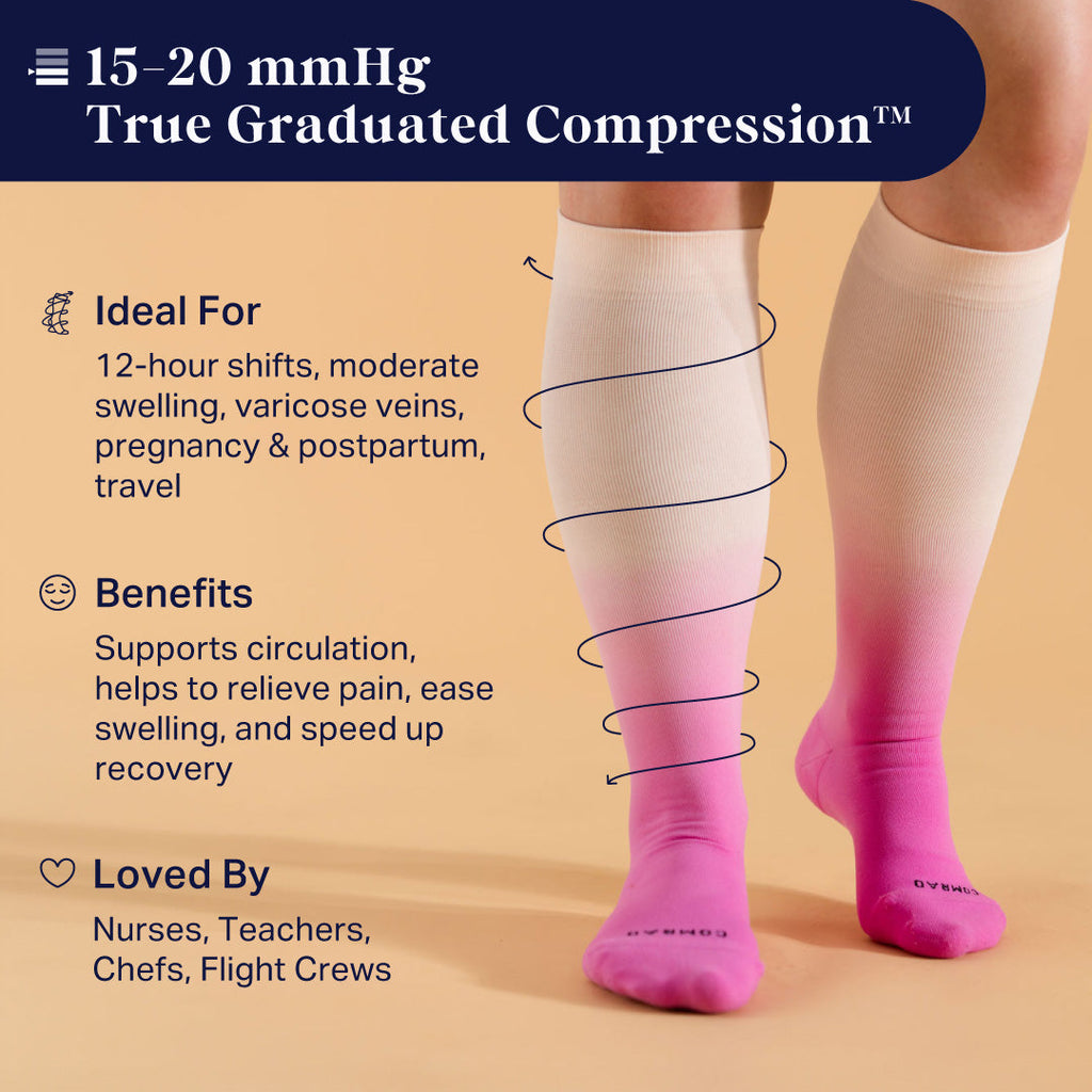 Knee-High Compression Socks - Solid Black