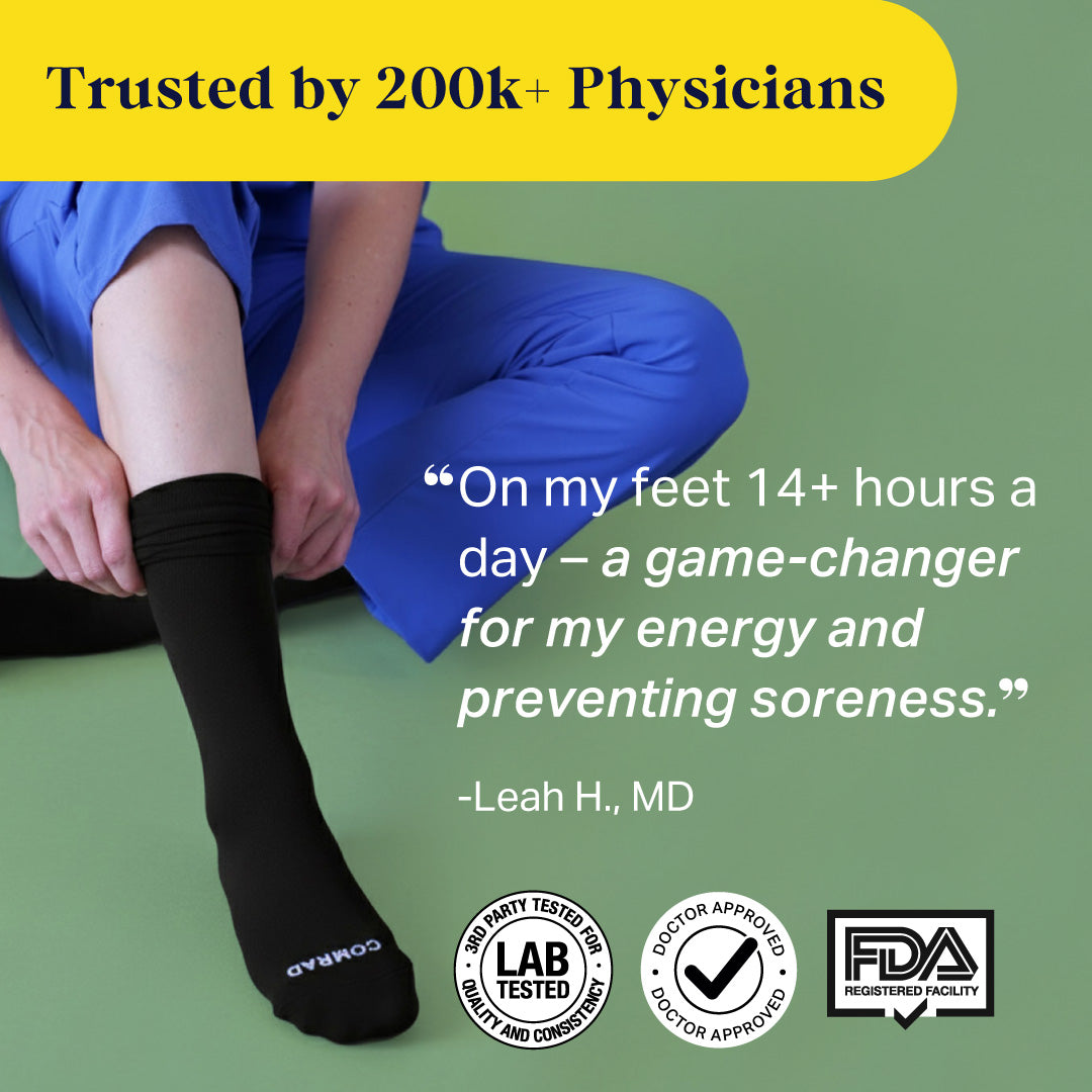 Knee-High Compression Socks - Dark Grey Solid