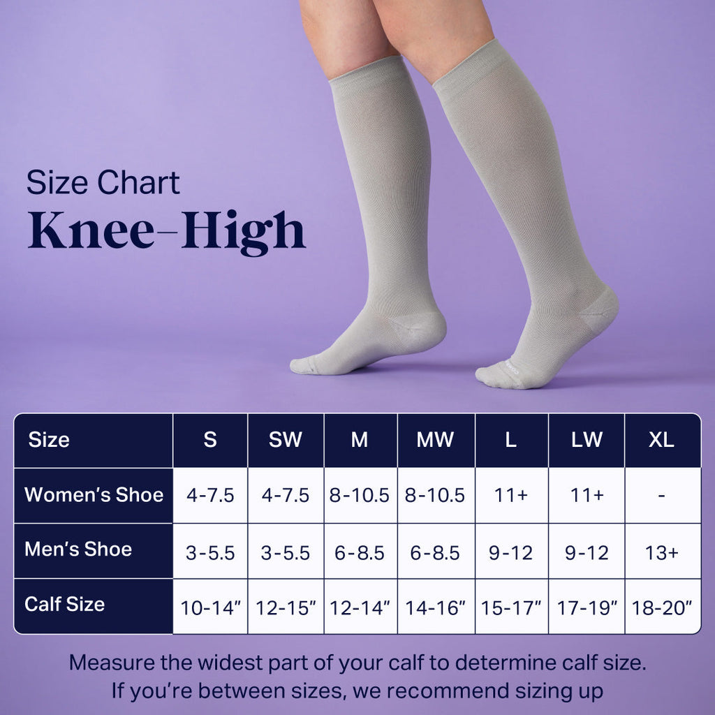 Knee-High Compression Socks - Dark Grey Solid