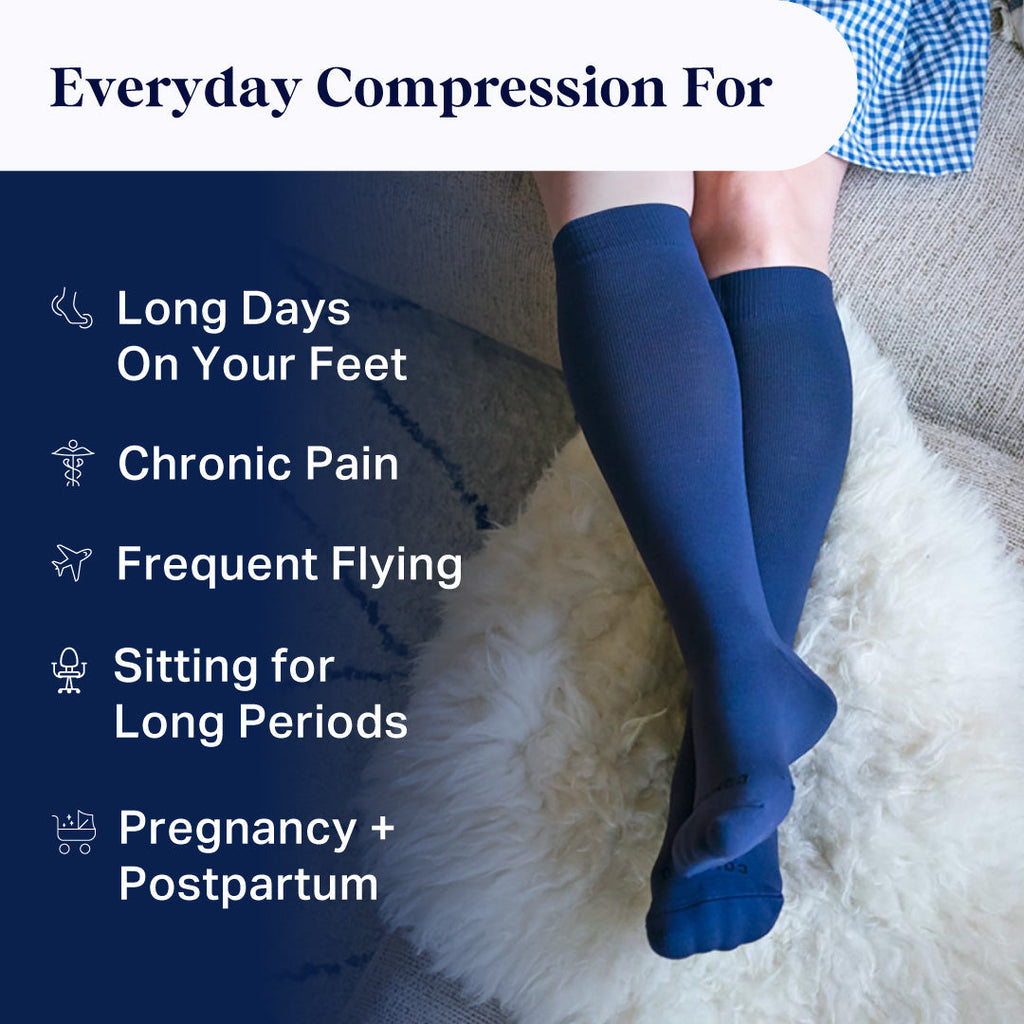 Knee-High Compression Socks - Solid Black